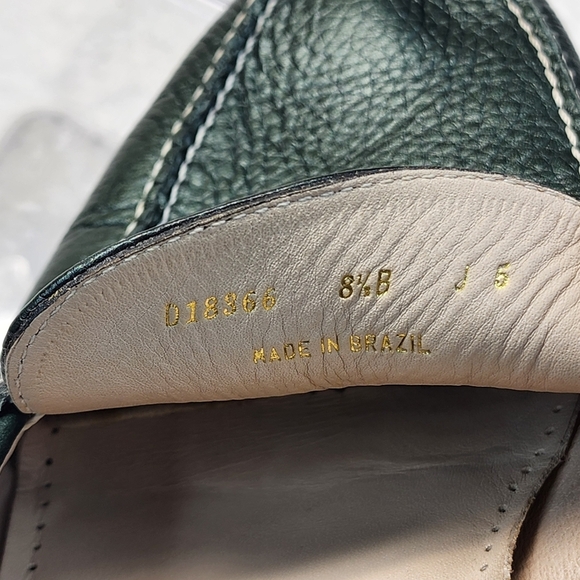 Cole Haan Women's Green Leather Loafers with Silver Buckle Size 8.5B - Picture 9 of 9